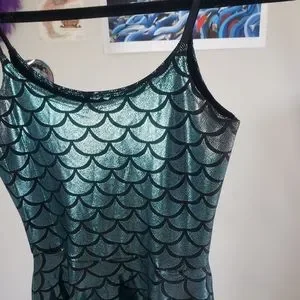 BLACKMILK HOLOGRAPHIC MERMAID STRAPS SKATER DRESS M